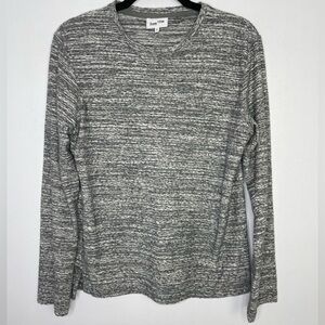 Frank and Oak space dye classic neutral crewneck sweater